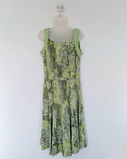 Joe Browns Dress Size 12 Womens Green Floral Print Midi Sleeveless Jersey Boho