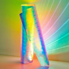 Coavas Window Privacy Film Blinds Stained Glass 17.5 x 78.7 Inch, Rainbow 