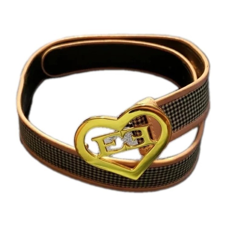 Escada Gold Patent Leather Gold \'E\' Buckle Belt ESCADA E-ONE Gold Buckle Leather Belt Size 42 Small Black | eBay main image 4