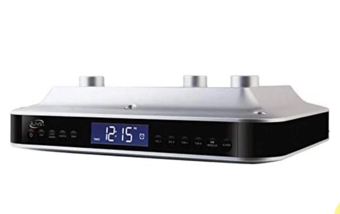 iLive iKB333S Under Cabinet Radio with Bluetooth Speakers Silver