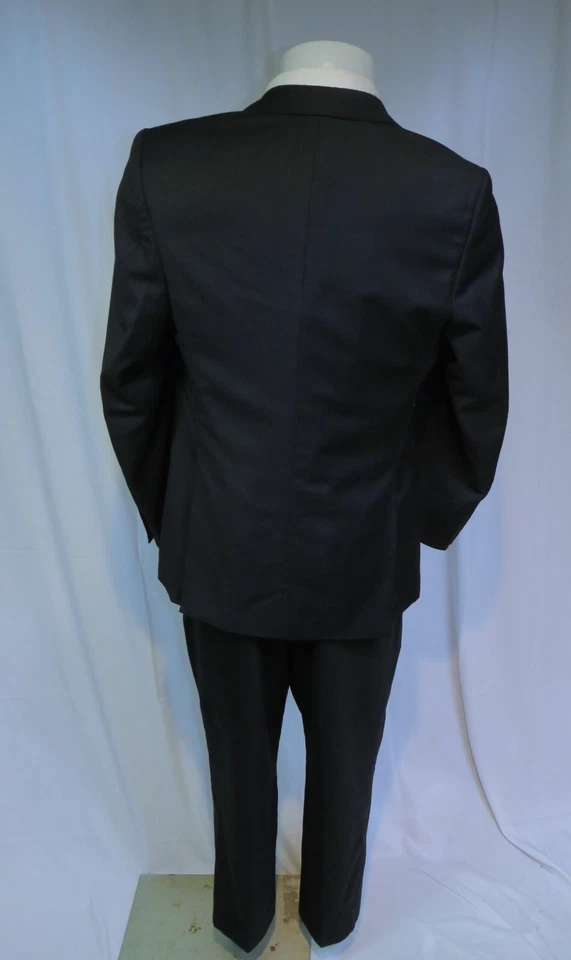 Esmoquin Bhambi's Custom Negro Barathea Super 150 Mezcla de Cachemira Un Botón 38S Foto 2 de 4