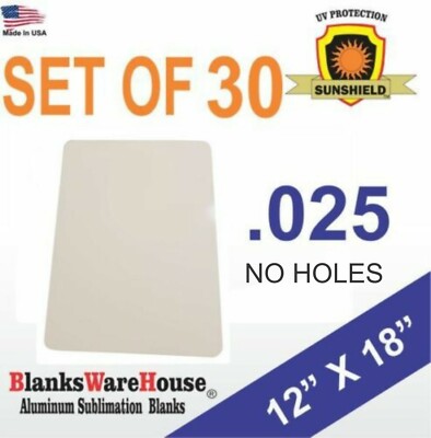 30 Pieces Aluminum License Plate Sublimation Blanks – 6x12 Inches, No Mounting Holes