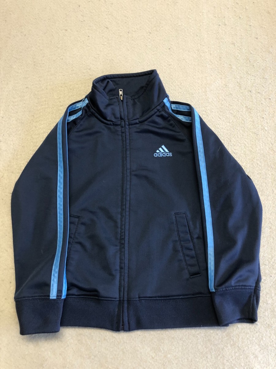 Adidas Track Jacket Kids Boy's 4 Full Zip Back Logo Active/Casual