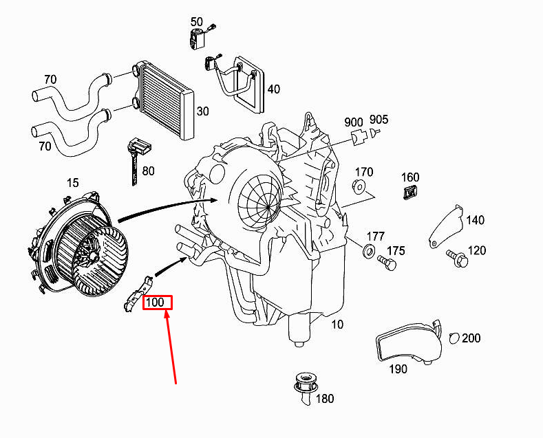 MERCEDES-BENZ R W251 Klimaanlagengehäusehalterung A1648320214