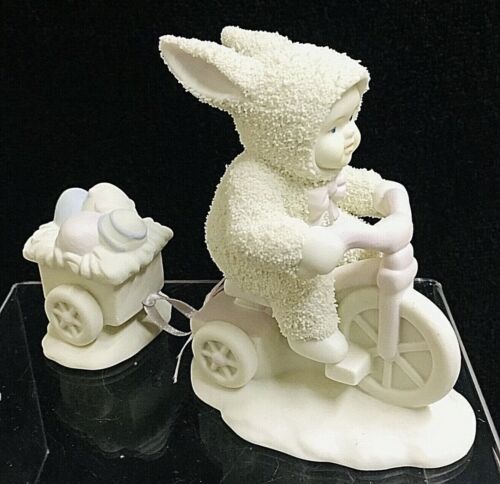 DEPT 56 SNOWBABIES FIGURINE BUNNY EXPRESS SPRING EASTER TRICYCLE EGGS RABBIT New - Picture 1 of 8