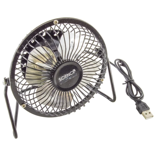 4" Mini USB Powered Personal Desk Fan - Metal Construction, Angle Adjustable