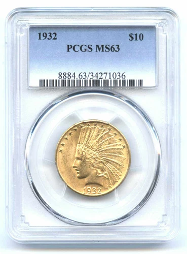 1932 $10-PCGS MS 63 -Looks Way More-Indian Head Eagle//