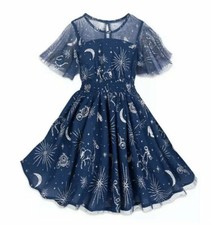 DISNEY PRINCESS CINDERELLA CELESTIAL MIDNIGHT BLUE TULLE FANCY PARTY DRESS 9/10