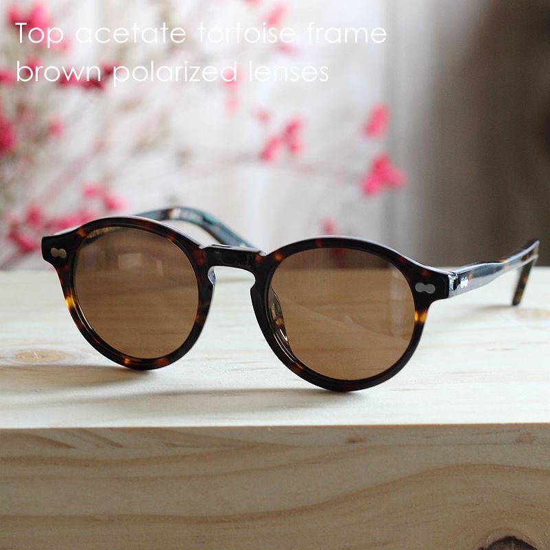 Brand New Round Brown polarized sunglasses men women tortoise glasses UV400
