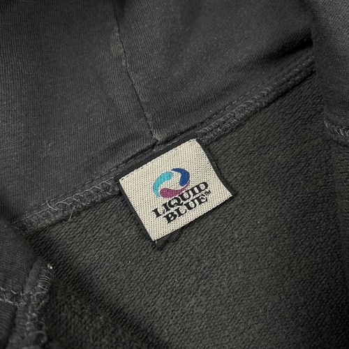 Sudadera con Capucha Gris Cremallera Loca Calaveras Azul Líquido AC DC De Colección Talla L Para Hombres 00’s Rara Y2K - Imagen 8 de 11