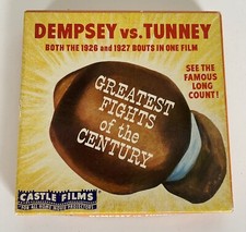 8mm Film Dempsey Vs Tunney Greatest Century Boxing B W Silent Movie Reel Vintage