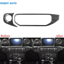 For Jeep Wrangler JL Gladiator JT 18+ Carbon Fiber AC Ignition Switch Panel Trim