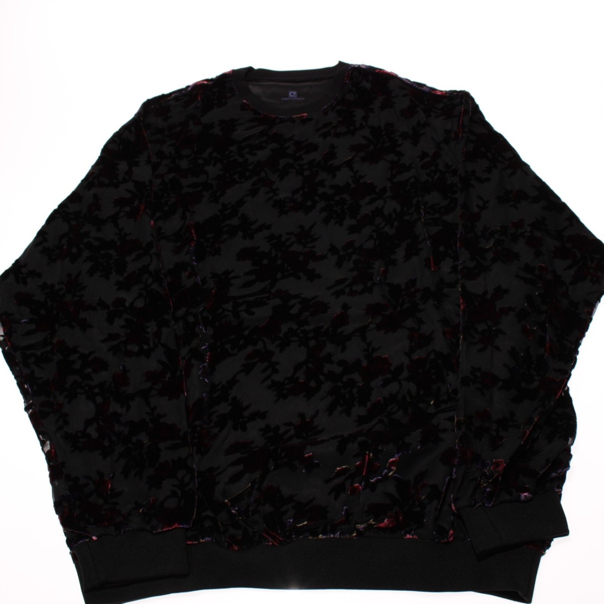 Chemise Fabio Caviglia Rouge/noir Velours Soie – Taille M, Manches Longues, Neuve Sans étiquette, Style Décontracté