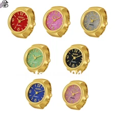 Creative Finger Ring Watch Analog Round Quartz Dial Elastic Band Men Women Watch