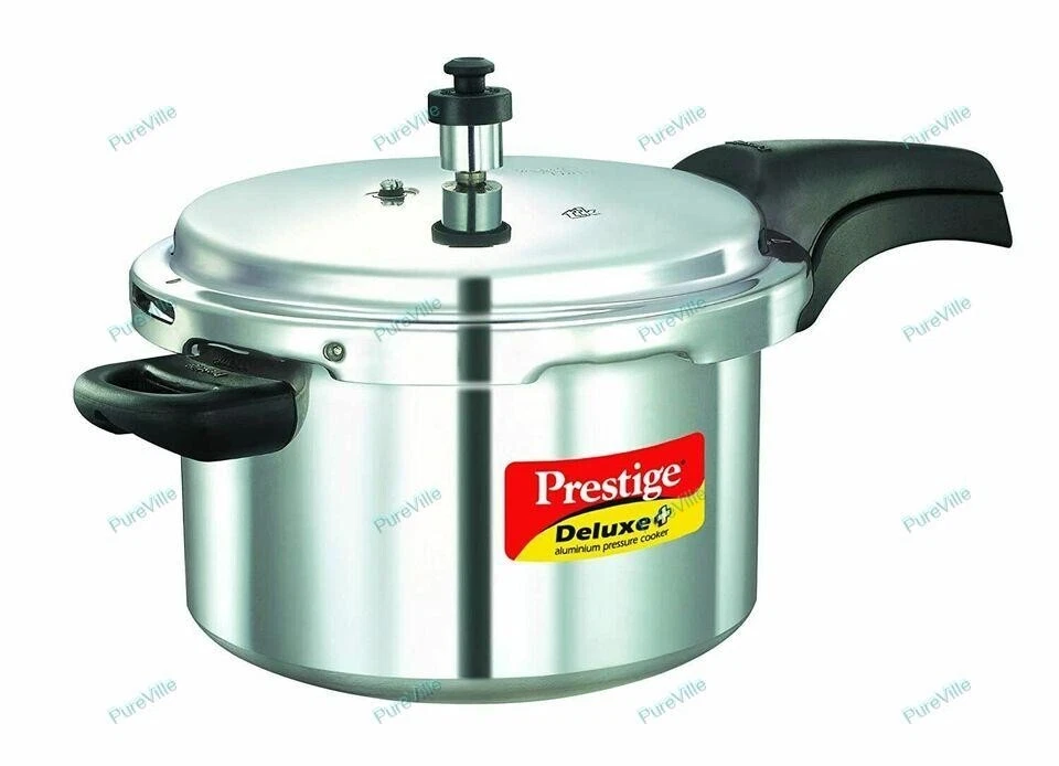 Prestige Deluxe Plus Induction Base Aluminium Pressure Cooker, 169.1oz, Silver
