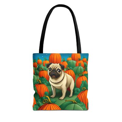 Halloween Tote Bag - Pug and Pumpkin