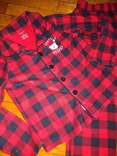 Buffalo Plaid Christmas Pajamas "Santa's Helper" child size 6 " PJ's Only"