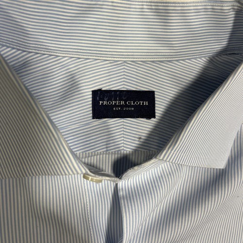 Proper Cloth Shirt Mens 17.25 30 Blue White Striped Long Sleeve Button Up Casual - Bild 2 von 16