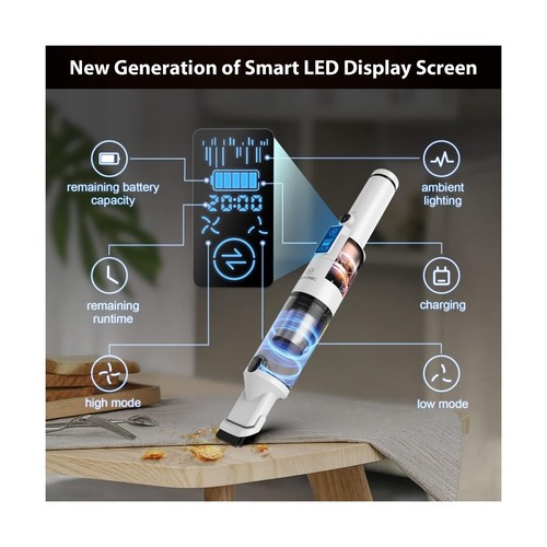 Portable Cordless Car Vacuum Cleaner, Hand Vacuum With LED Screen & 13KPA Bes... - Picture 9 of 9