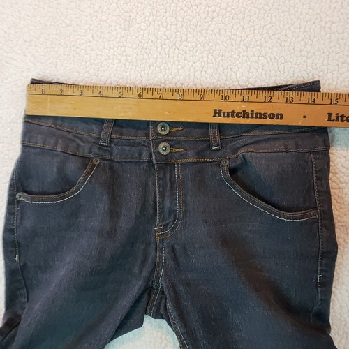 BE-GIRL Women Stretch Denim Jeans Black Size 11/12 3 Button Dark Wash Mid Rise - Picture 10 of 16