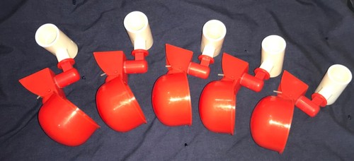 🐥5 Chicken Auto Fill Watering Cups & Tees Poultry Drinker Waterer Duck Quail 🐔 - Picture 2 of 6