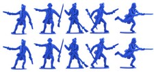 Accurate U.S Militia set 2 - 10 in 5 poses 2 each 54mm toy soldiers mid blue