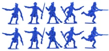 Accurate U.S Militia set #2 - 10 in 5 poses (2 each) 54mm toy soldiers mid blue