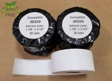 30320 10 rolls Dymo Compatible Each 1/8" Height X 3 1/2" Width Address Labels 