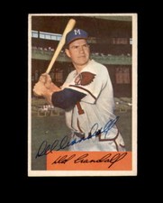 Del Crandall Autograph 1954 Bowman Milwaukee Braves Signed