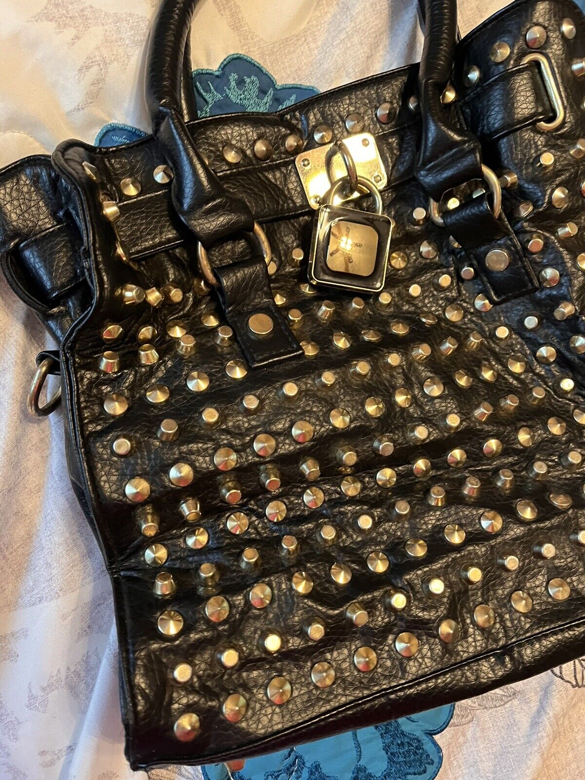 Braciano Studded Black Handbag Handbag - image 2