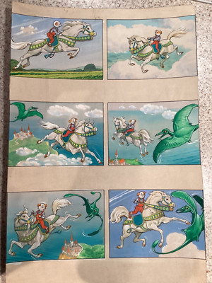 From Rupert in Story Land Bear original watercolours Strip Cartoon 1960s Toby