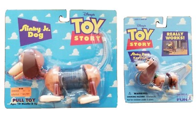 Original 1996 Toy Story 1 Slinky Jr. Dog Pull Toy and Slinky Dog