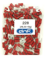 100 PACK RED 22-18 GAUGE AWG SPADE FORK WIRE CONNECTORS 8 - SHIPS FREE TODAY