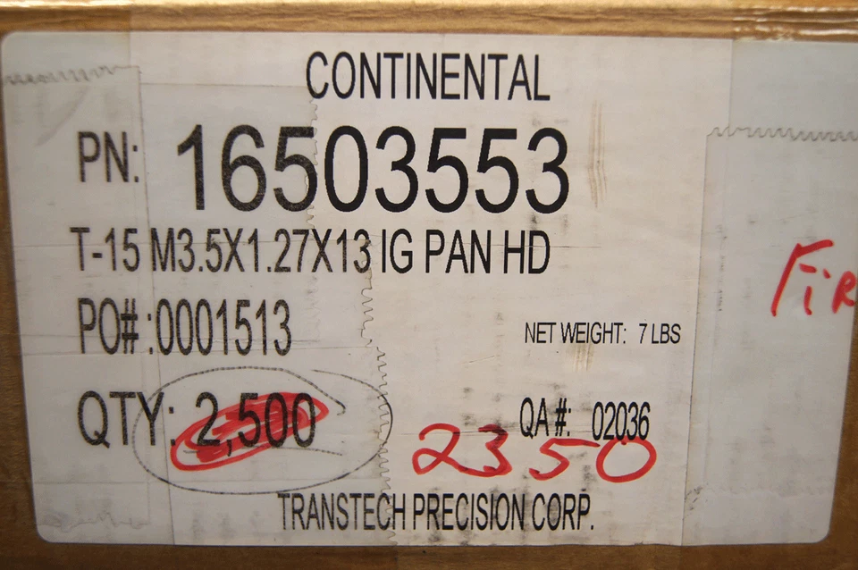 Tornillos de cabeza panorámica GM T-15 Torx M3,5 X 1,27 X 13 8 piezas nuevos OEM 16503553 Foto 4 de 4