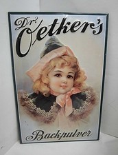 80er Retro Blechschild Dr. Oetker Backpulver gestanzt Werbung Schild 59x39 cm