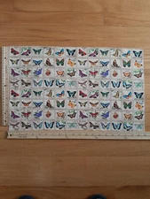 Butterflies Pink Purple Green Blue Panel Blocks (96) Cotton Quilt Fabric