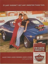 1999 Swisher Sweets Cigar - Sexy Girl Hot Rod Muscle Car Race - Print Ad Photo