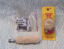 2 12ga Shotgun Cotton Cleaning Swabs with Brass Brush