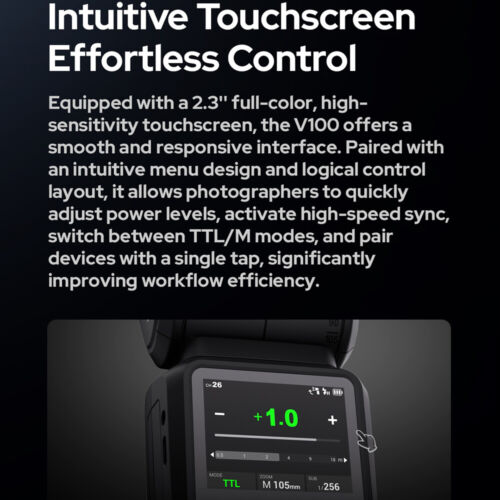 Godox V100C 100W Camera Flash Speedlite Touch Screen + X3C Trigger For Canon - Picture 15 of 20