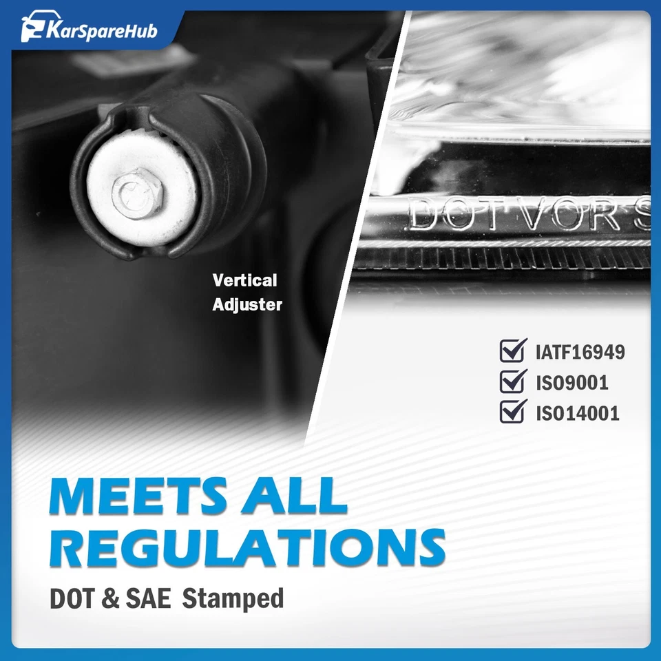 Pair Headlights For 2007-2013 GMC Sierra 1500 2500HD 3500HD Chrome Lamps w/Bulbs Foto 3 de 4