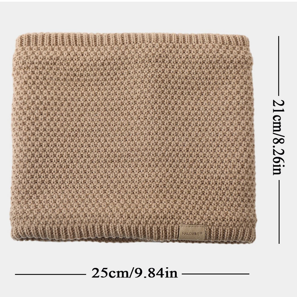 Neck Warmer Scarf Soft Knitted for Women Men Warm Winter Outdoor Plush Linin - Image 3 of 4