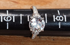 Sterling Silver 925 Size 7 Clear Stone Cubic Zirconia