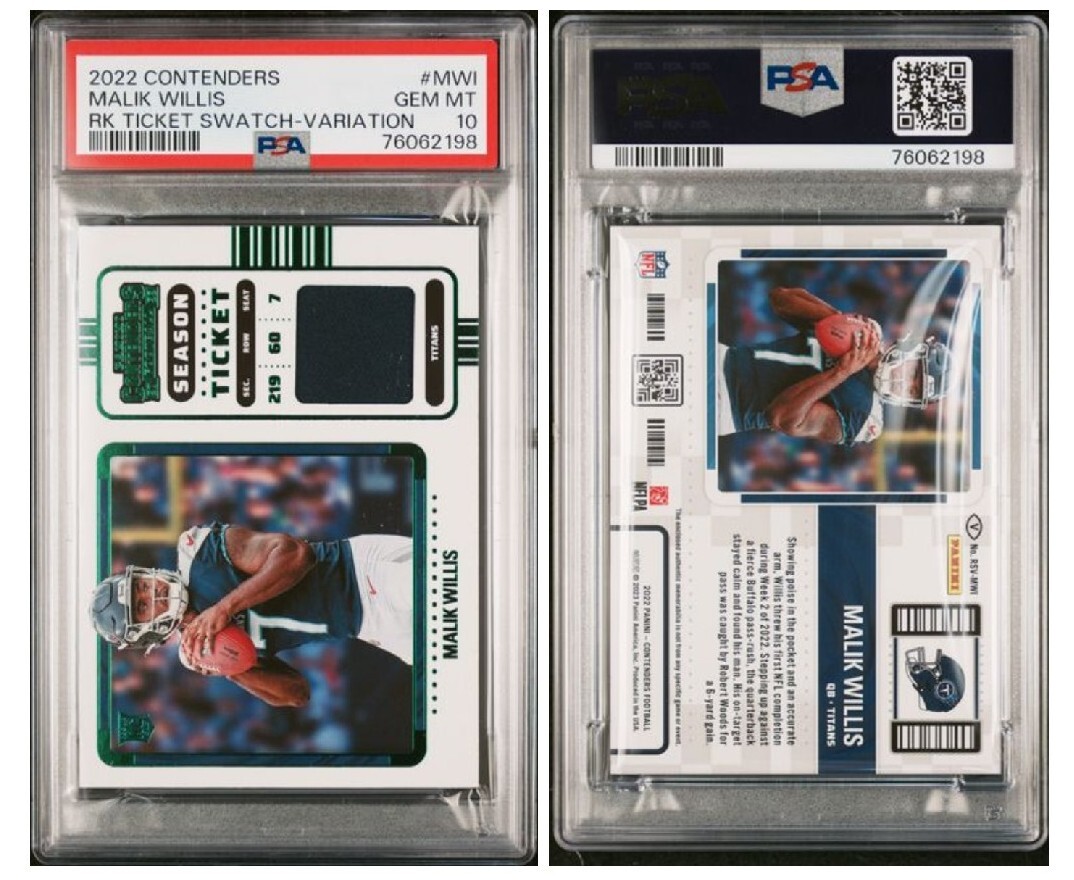 Malik Willis Panini Contenders Rookie Ticket Swatches #MWI Variation-Autograph