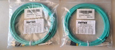2 Pack Fiber Optic Patch Cord FC/UPC-LC/UPC-OM3-DX-3.0-5M-LSZH 16.5ft NEW