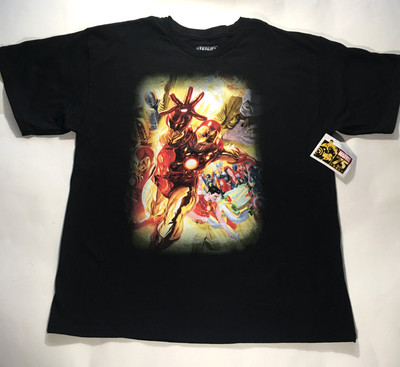 Iron Man Marvel Avengers XL Mens Black T Shirt Mad Engine NWT NOS