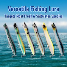 1PC Topwater Fishing Lure Treble Hooks Saltwater Lures Plug Poppers Striper 1oz