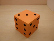 Single Foam 50mm D6 Die - Orange - RPG Tool Tabletop Roleplay Games Supply CCG