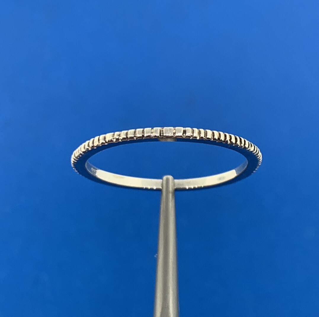 Stackable 925 Sterling Silver Ribbed Band Ring - image 2