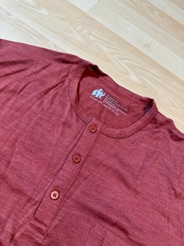 Woolly Clothing Co Men's Shirt Henley Large 100% Merino Wool Pocket 150 GSM - Picture 2 of 5