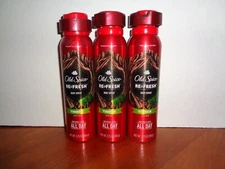 Lot 3 Old Spice Re-fresh Body Spray-Timber Fresher Collection w/Mint 3.75 Each